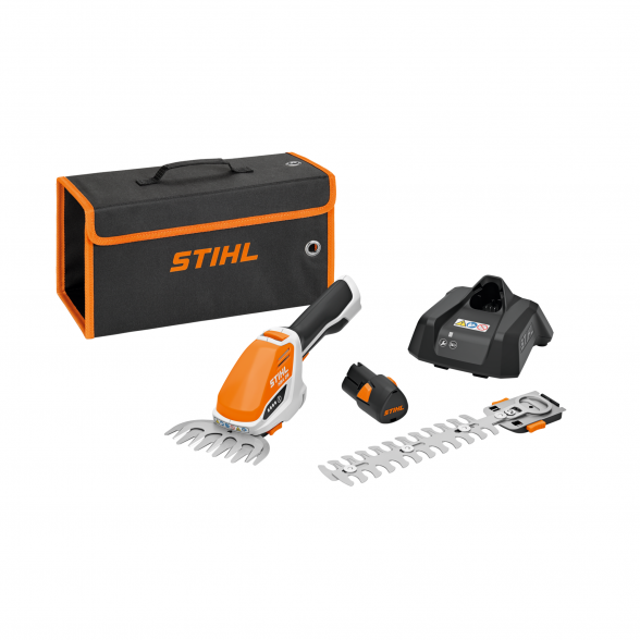 Akumuliatorinės žolės žirklės STIHL HSA 26, (su įkrov. AL 1 ir akum. AS 2) / DOVANA  AKUMULIATORIUS AS 2